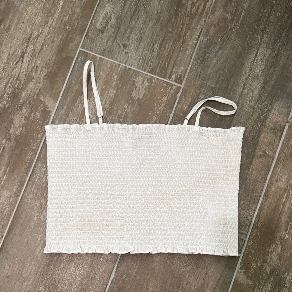 Express White Smocked Top